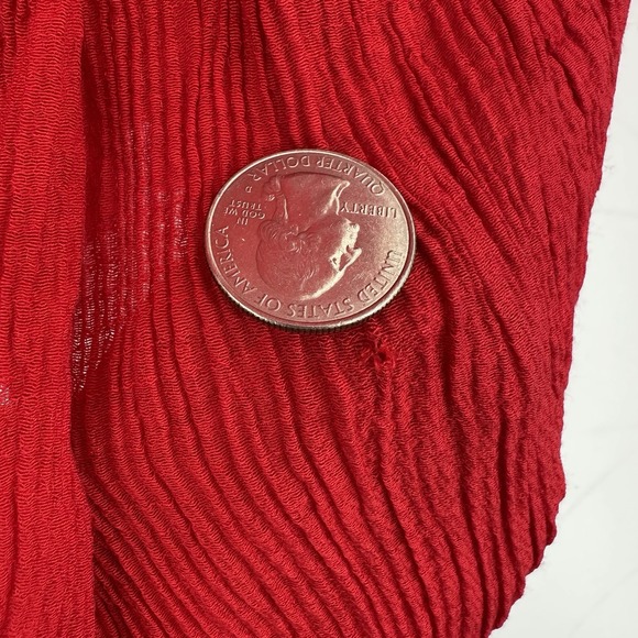 Chelsea28 Women Red Crinkle Maxi Dress Boho Resort Tie Front Spaghetti M - Picture 10 of 10